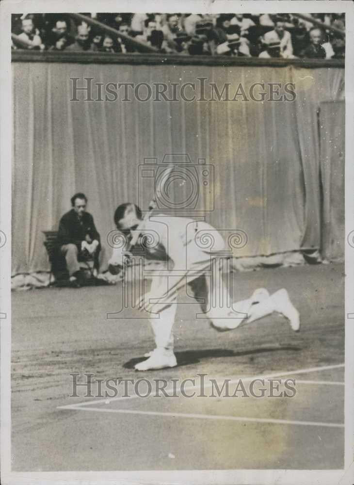 1935 Press Photo Von Gramm Perry Match Stade Roland Garros - Historic Images