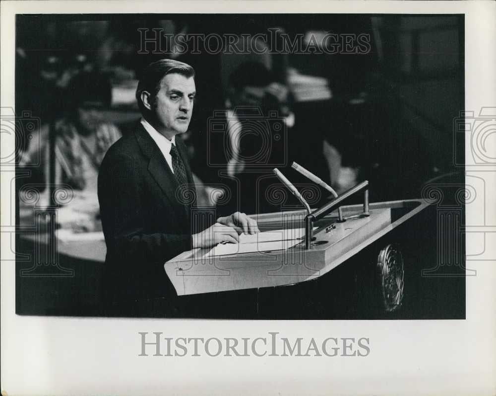 1978 Press Photo VP Walter Mondale Speaking at UN General Assembly - Historic Images