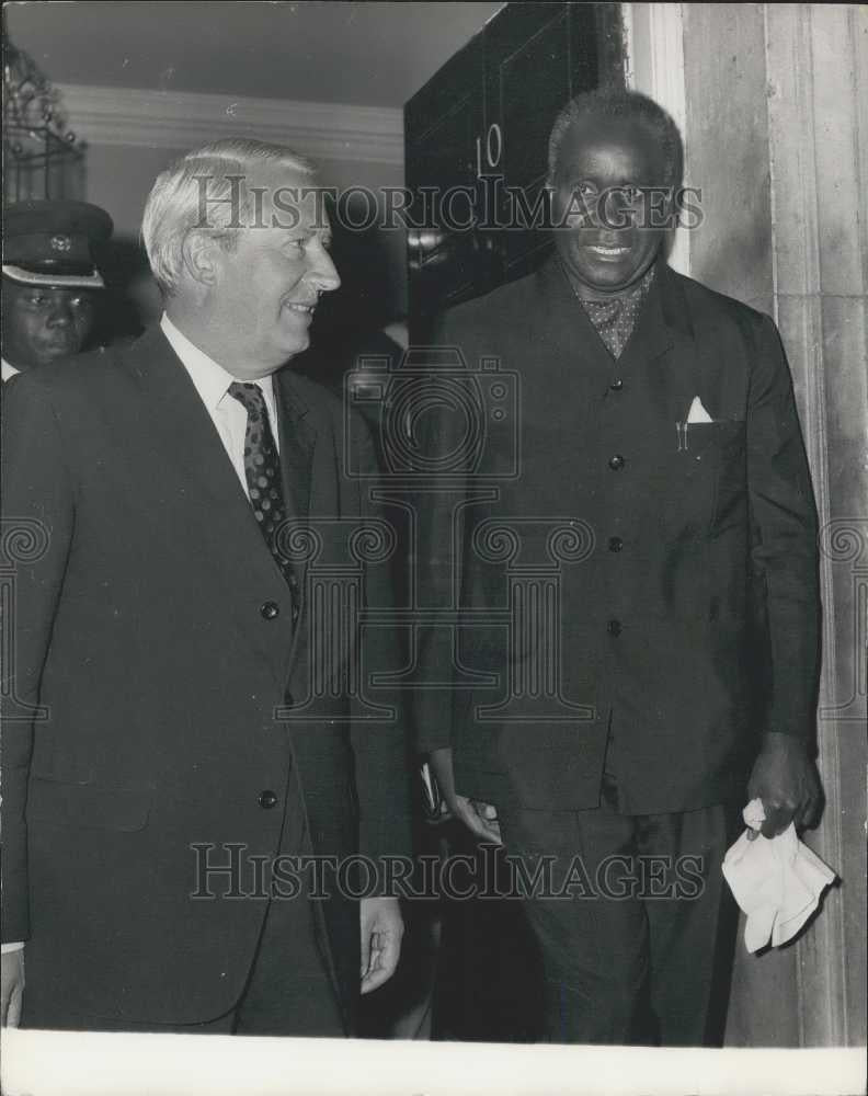 1970 Press Photo Heath Confere With President Kaunda and African Leaders - Historic Images