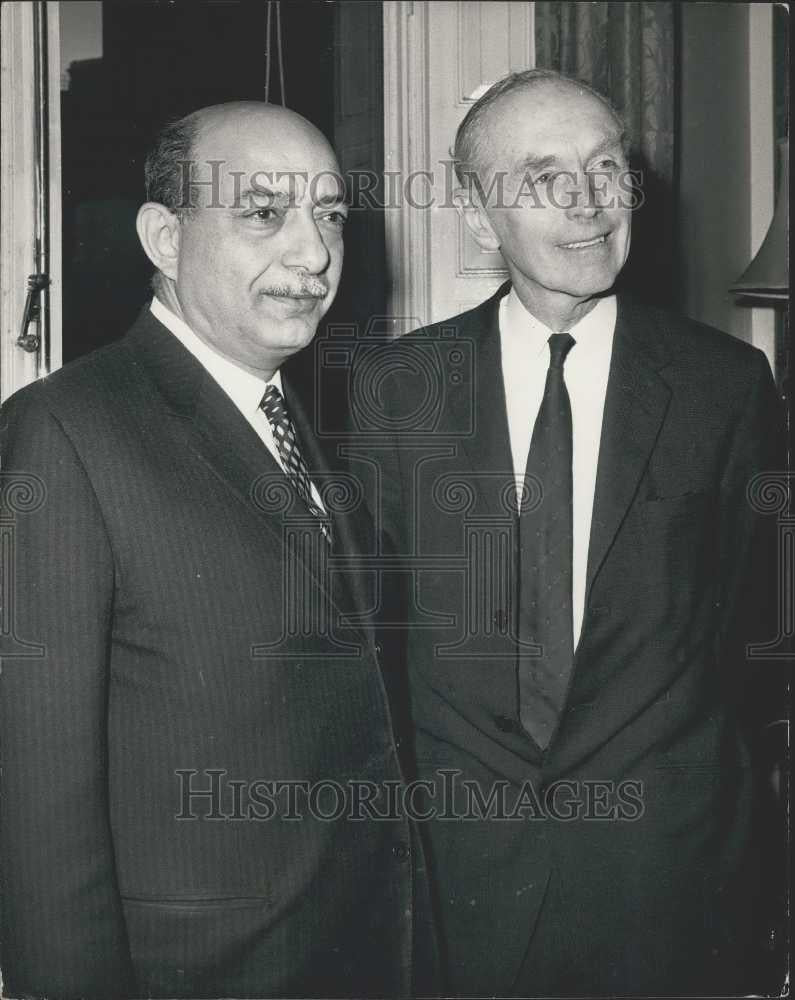 1971 Press Photo Egyptian Foreign Minister Mahmoud Riad Visit Alec Douglas Home - Historic Images