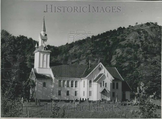 1959 Press Photo Lunde Church, Soegne near Kristainsand - Historic Images