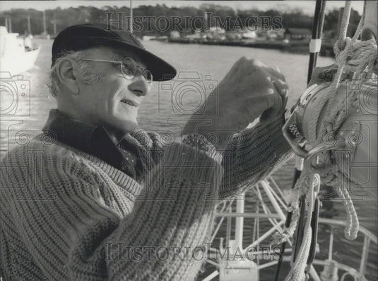1970 Press Photo Sir Francis Chichester Round-The-World Yachtsman Beaulieu River - Historic Images
