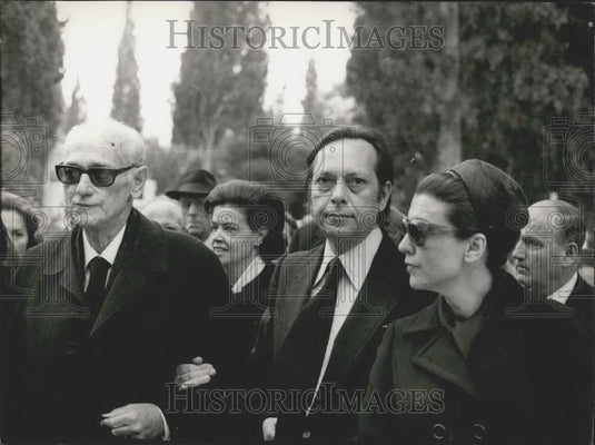 1974 Press Photo Ex-Premier Panayiotis Canellopoulos, and Nicholas Negapanos - Historic Images