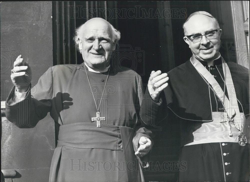 1972 Press Photo Cardinal Jan Willebrands &amp;Dr Ramsey,archbishop of Canterbury - Historic Images