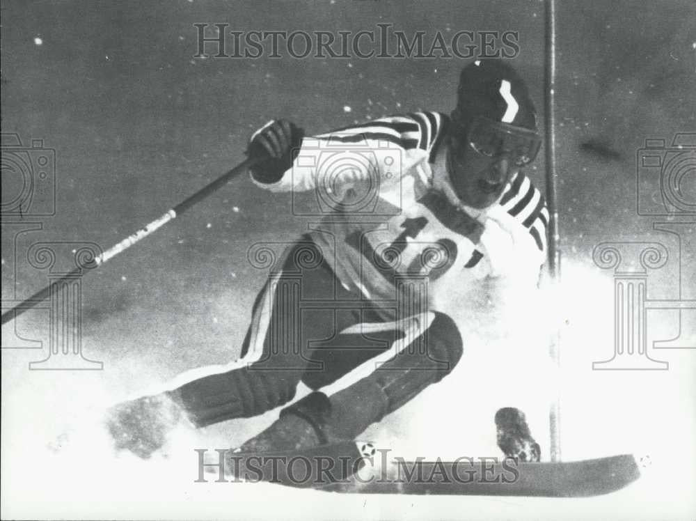 1974 Press Photo Gustavo Thoeni at Ski World Championship in St. Moritz - Historic Images