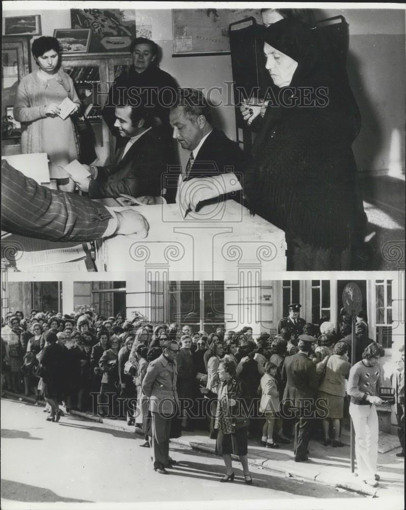 1974 Press Photo Greeks reject King Constantine at the polls - Historic Images