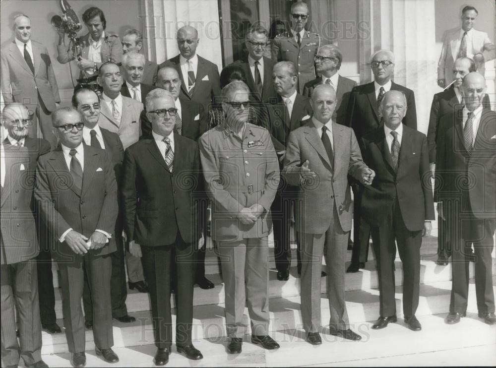 1974 Press Photo Greece Prime Minister Konstantionos Karamanlis&#39;s New Government - Historic Images