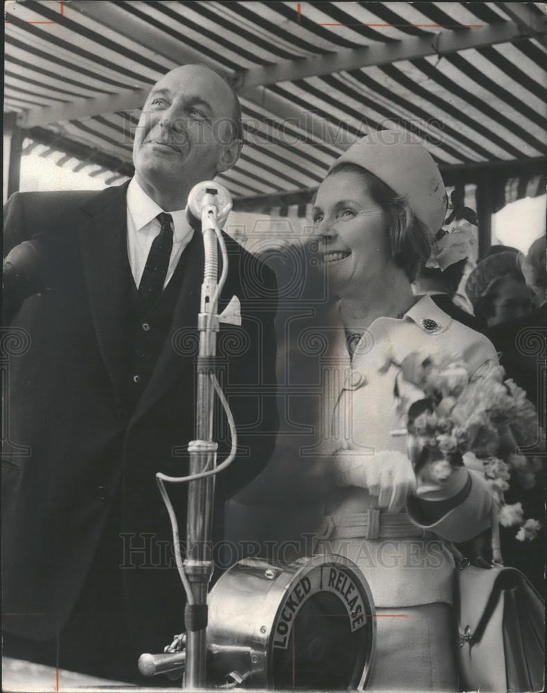 1965 Press Photo Beryl Maudling, Nilmar Reksten, Winston Churchill Tanker - Historic Images