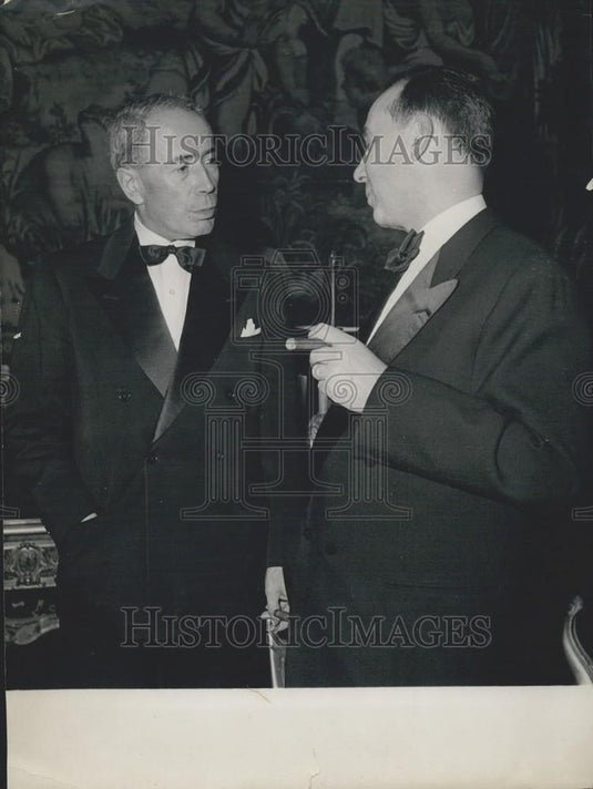 1959 Press Photo M. Pinay (Left), Minister of Finance & PM Debre - Historic Images