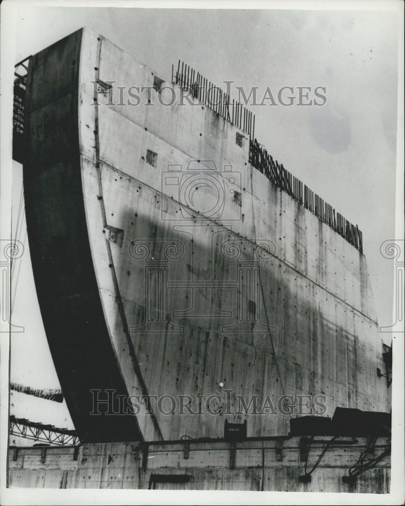 1961 Press Photo Cement Support Part Delta Project Zeeland South Netherlands - Historic Images