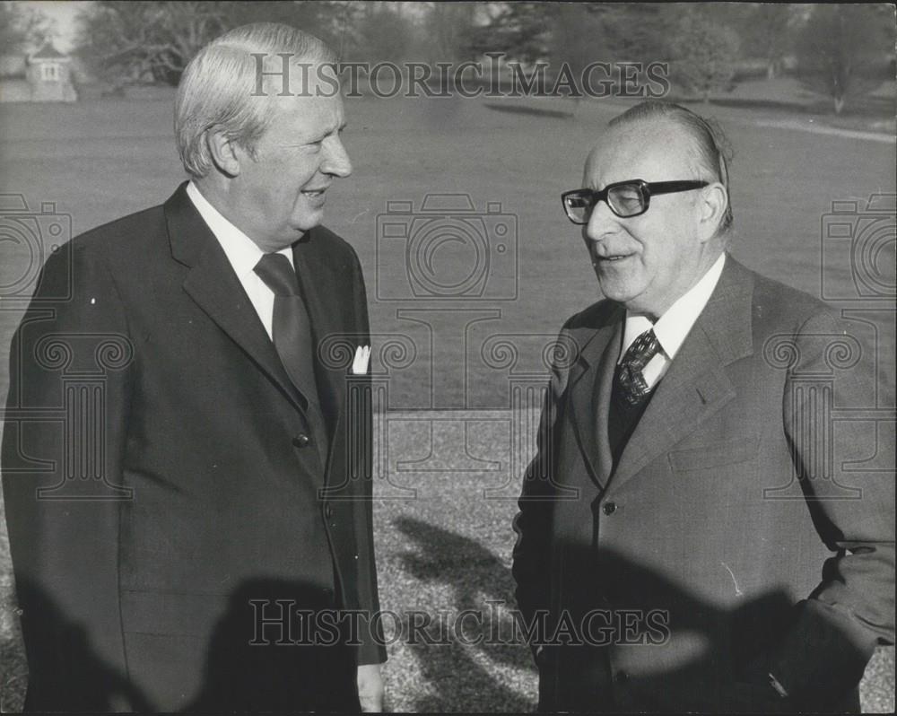 1973 Press Photo British Prime Minister Mr. Heath Signor Mariano Rumor Italy - Historic Images