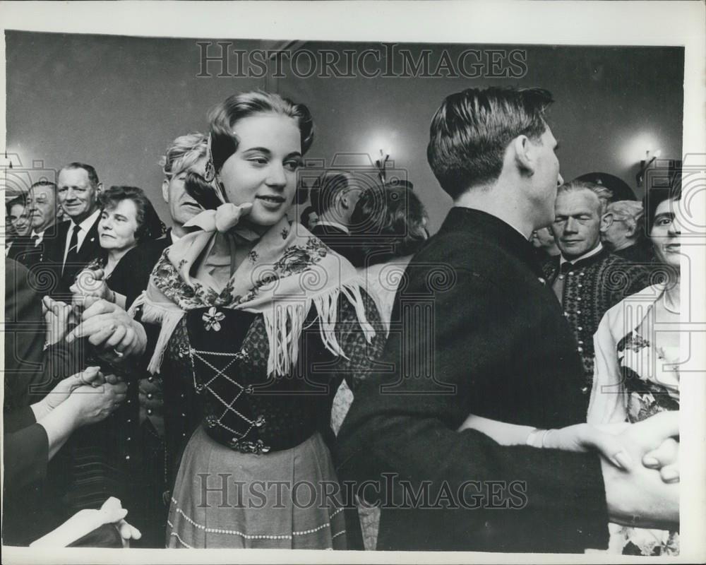 1963 Press Photo Princess Benedikte of Denmark Folk Dancing - Historic Images