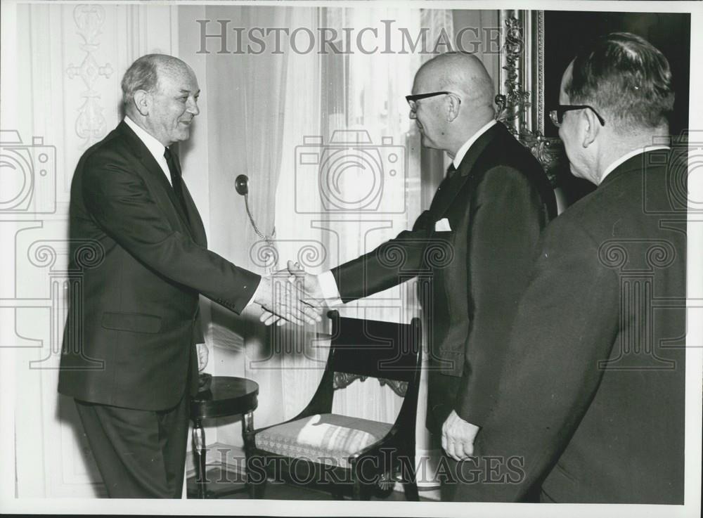 1966 Press Photo US Sec of State Dean Rusk  &amp;Finland&#39;s President Kekkonen - Historic Images