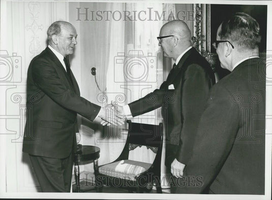 1966 Press Photo US Sec of State Dean Rusk  &Finland's President Kekkonen - Historic Images