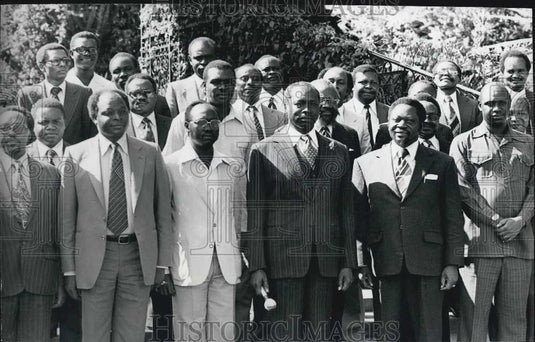 Press Photo President Daniel Arap Hoi Kenya First Delegation Uganda Akena P'Ojok - Historic Images