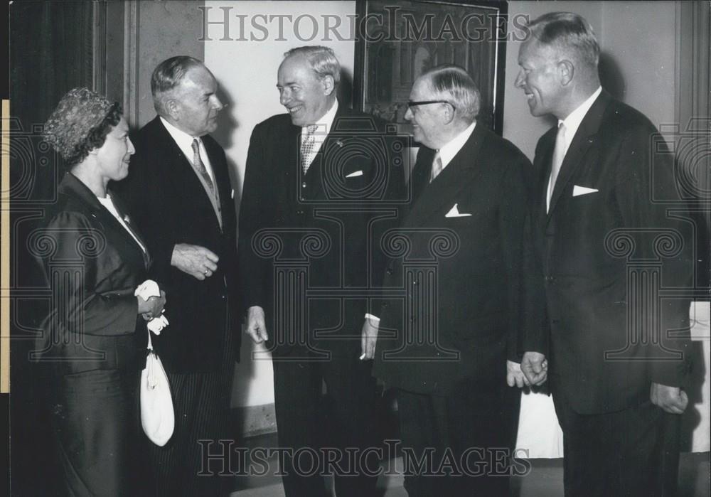 1961 Press Photo Prime Minister Bavaria Hans Ehard Professor Holborn Prof. Maunz - Historic Images