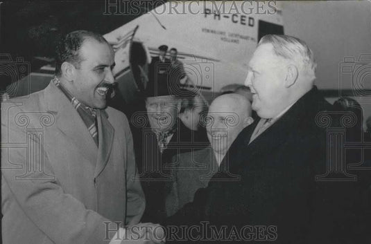 1987 Press Photo Egypt minister of Industry Hassan Ibrahim Visits Germany - Historic Images