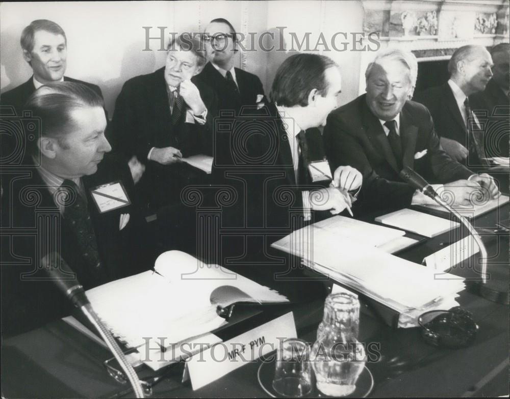 1973 Press Photo Irish Unity Talks Francis Pym F. Cooper Heath Conference - Historic Images