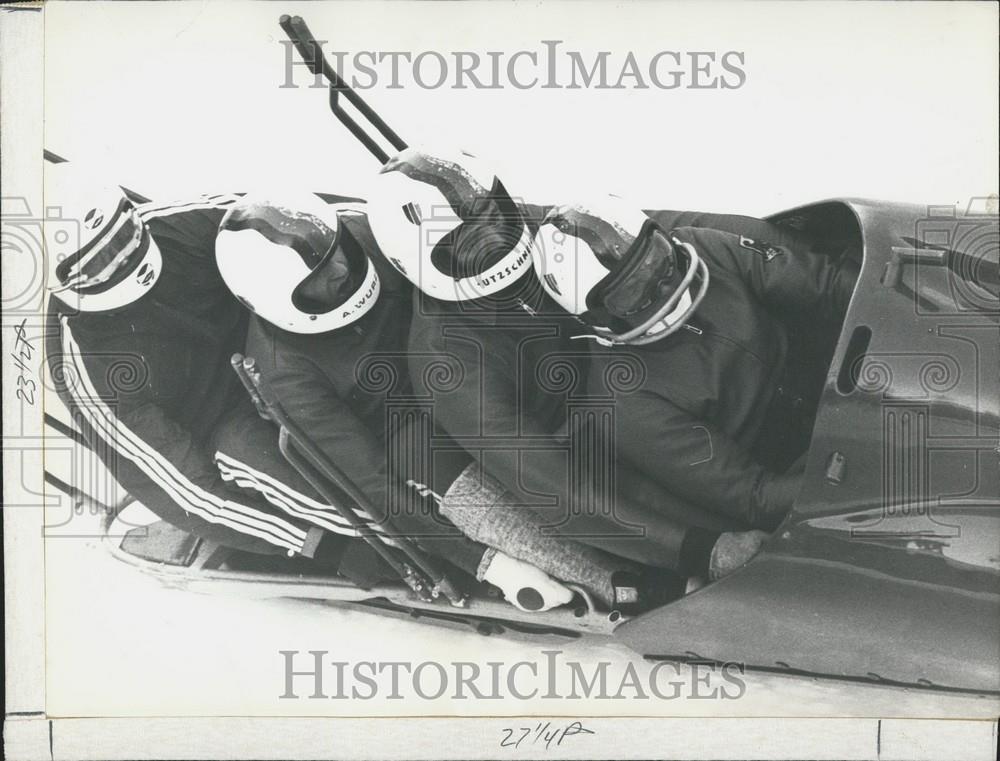 1974 Press Photo West Germany Wins Bobsled Championship in St. Moritz - Historic Images