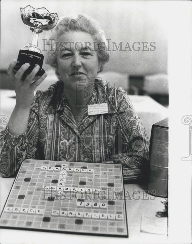 1980 Press Photo Joyce Cansfield, Leeds University, National Scrabble Champion - Historic Images