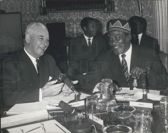 1964 Press Photo New Zealand PM Keith Holyoake & Jomo Kenyatta,Kenya - Historic Images