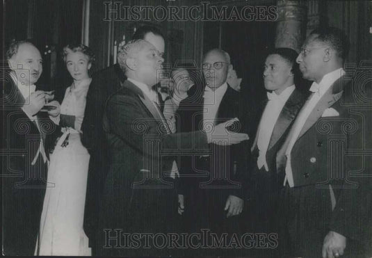 1957 Press Photo President Coty Receives Members of Senate & French Parliament - Historic Images