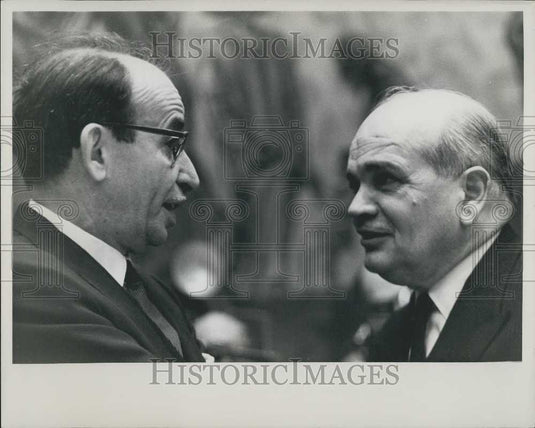 1961 Press Photo Dr. Raul Roa, Cuban and Ambassador Omar Louffi - Historic Images