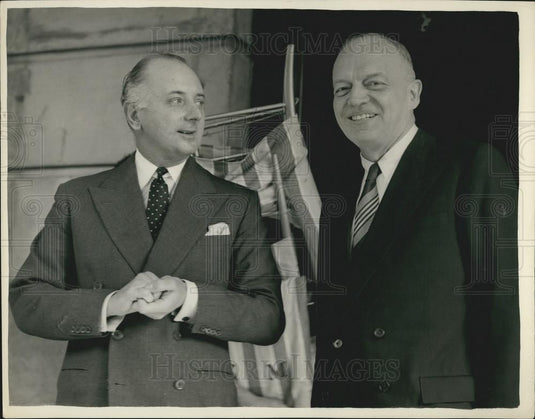 1957 Press Photo Disarmament Talks Continue in London, British & American Delega - Historic Images
