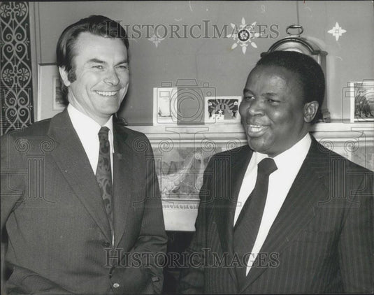 1977 Press Photo Rev Sithole & Foreign Secretary Dr. David Owen At Office - Historic Images