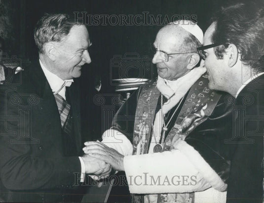 1975 Press Photo Irish Prime Minister Mr. Cosgrave & The Pope - Historic Images