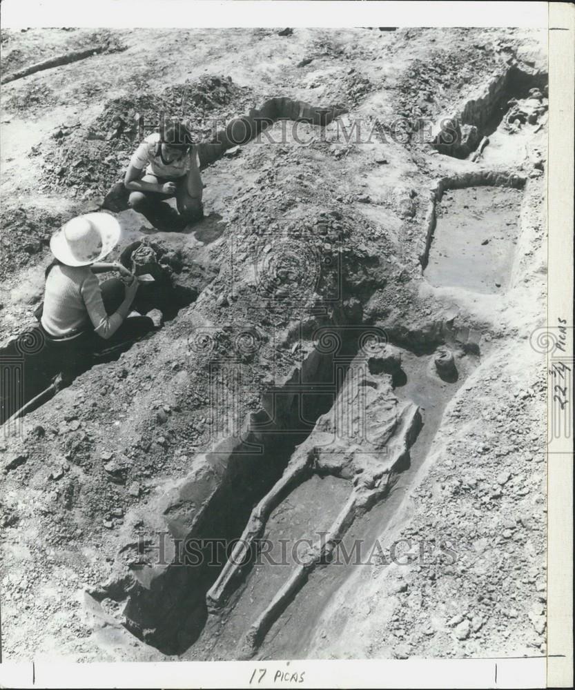 1974 Press Photo Unearthed Cemetery of Avars at Szekszard, Western Hungary - Historic Images