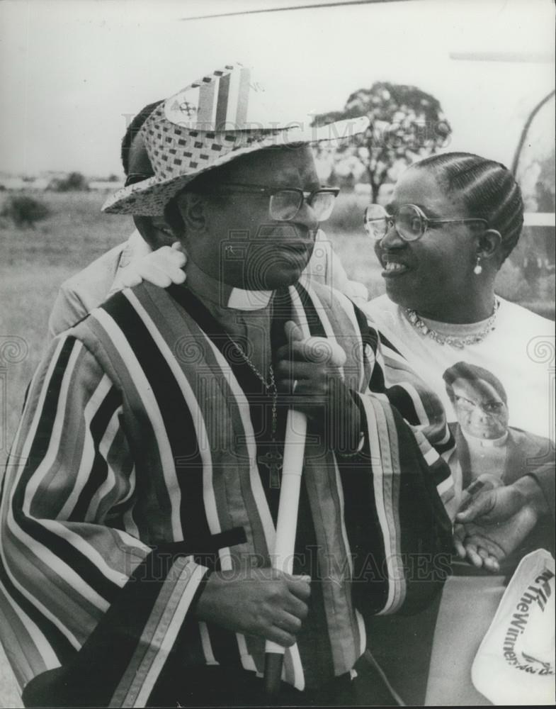 1980 Press Photo Bishop Muzorewa ,former Prime Minister of Zimbabwe-Rhodesia - Historic Images