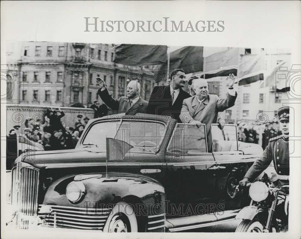 1958 Press Photo President Nasser Arrives in Moscow - Historic Images