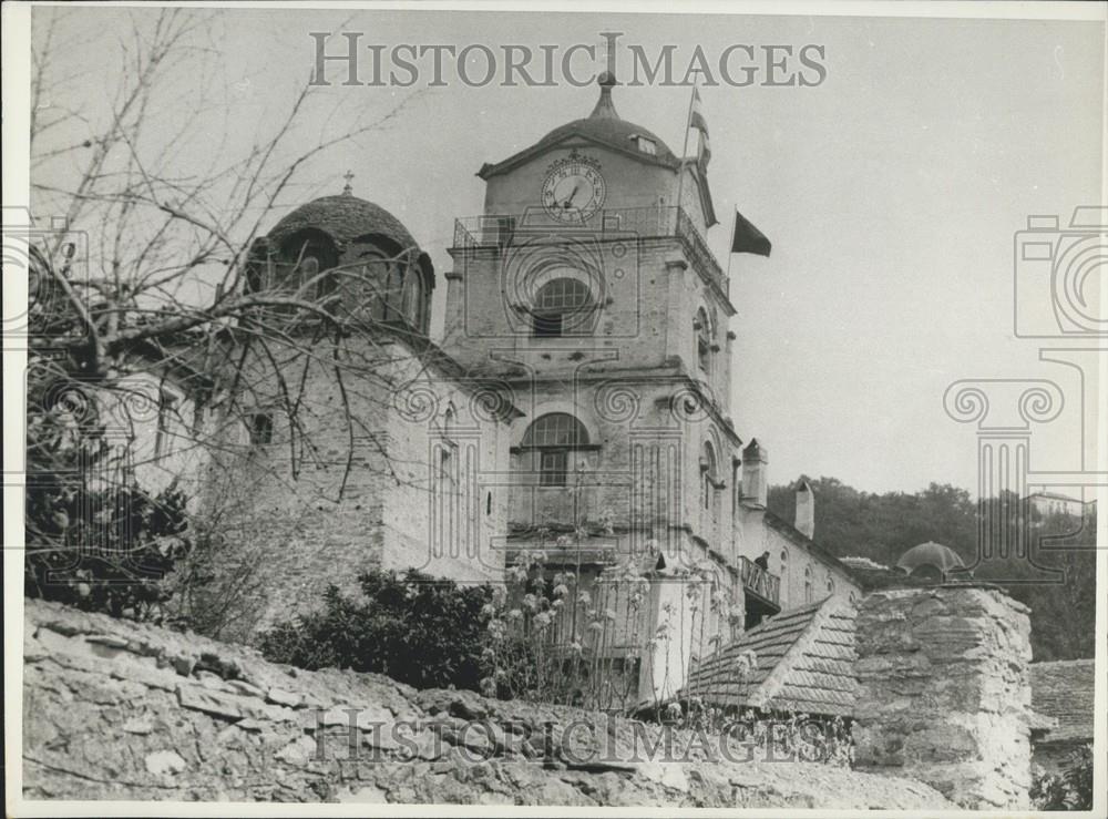 Press Photo Esphigmenou Monastery, Monks, Athos, Greece - Historic Images