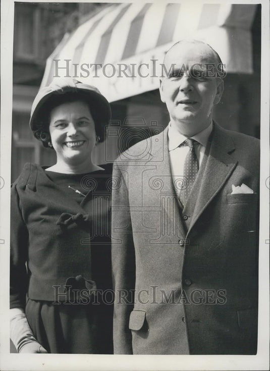 1959 Press Photo General Westphall & wife ,Rommel's "Right Hand Man" in London - Historic Images