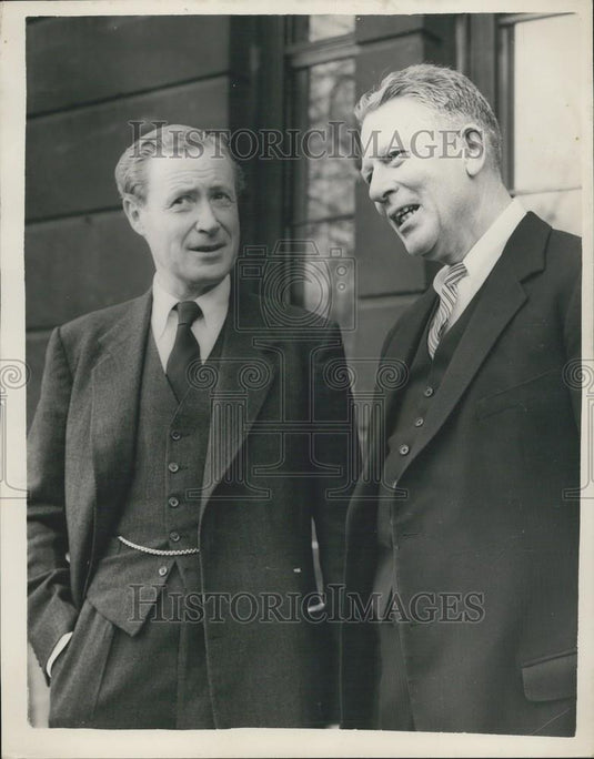1957 Press Photo Neil McElroy, Duncan Sandys, Defense Secretary - Historic Images