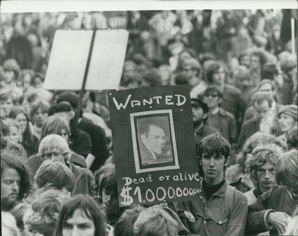 1970 Press Photo Demonstration In Copenhagen Against World Bank - Historic Images