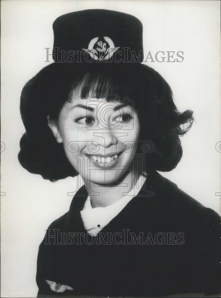 Press Photo Ginette Cognet, Air France Airline Hostess Of Year - Historic Images