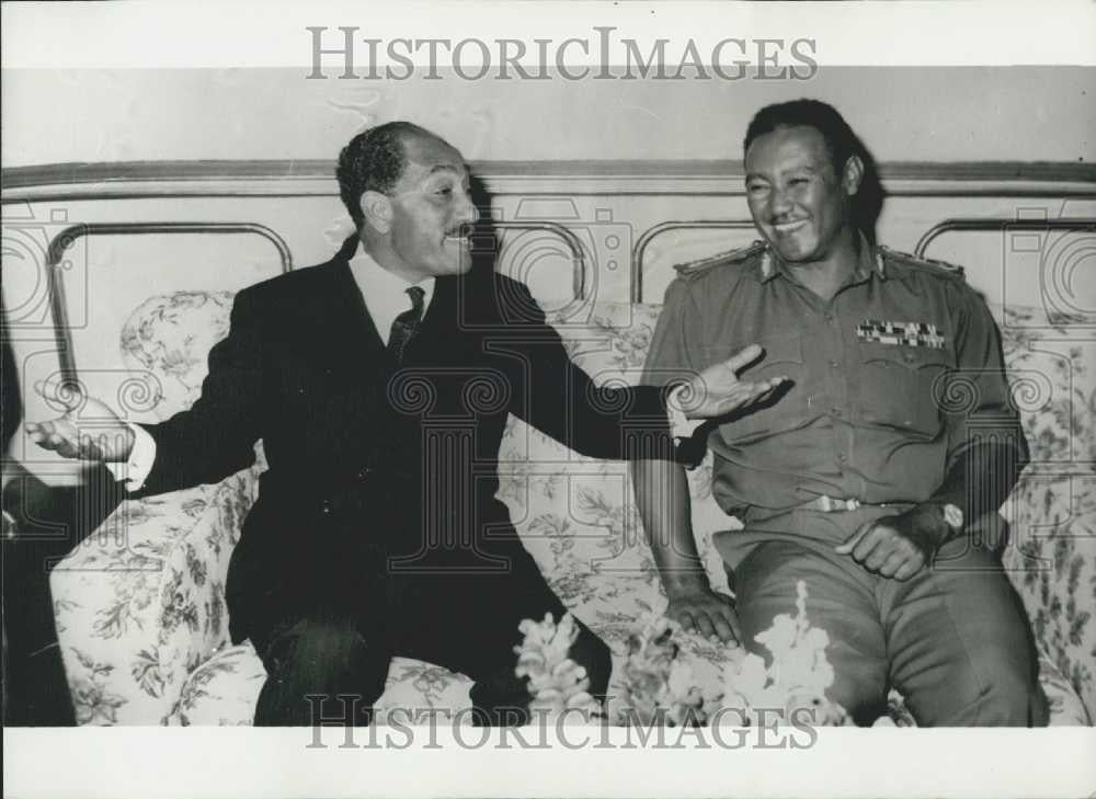 1971 Press Photo U.A.R. President Sadat in Khartoum - Historic Images