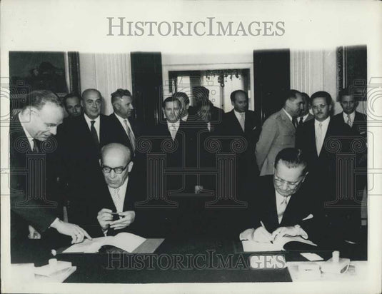 1957 Press Photo Mr. Gomulka & Marshal Tito in Belora - Historic Images