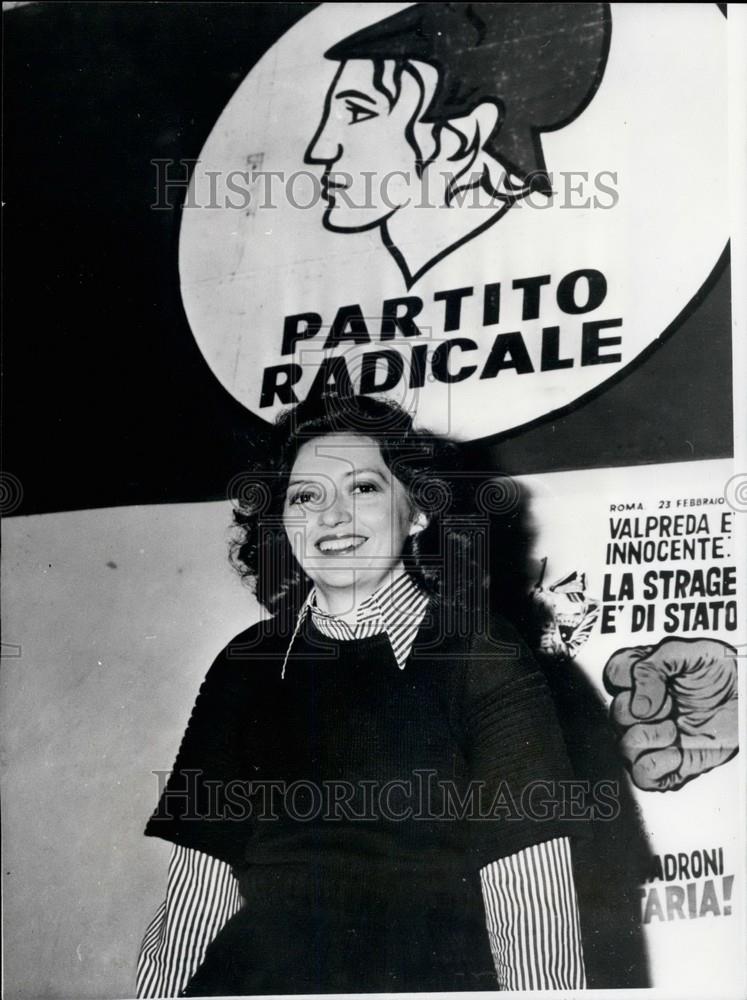 1972 Press Photo Fashion Mannequin ,Annamaria Martini in Italian election - Historic Images
