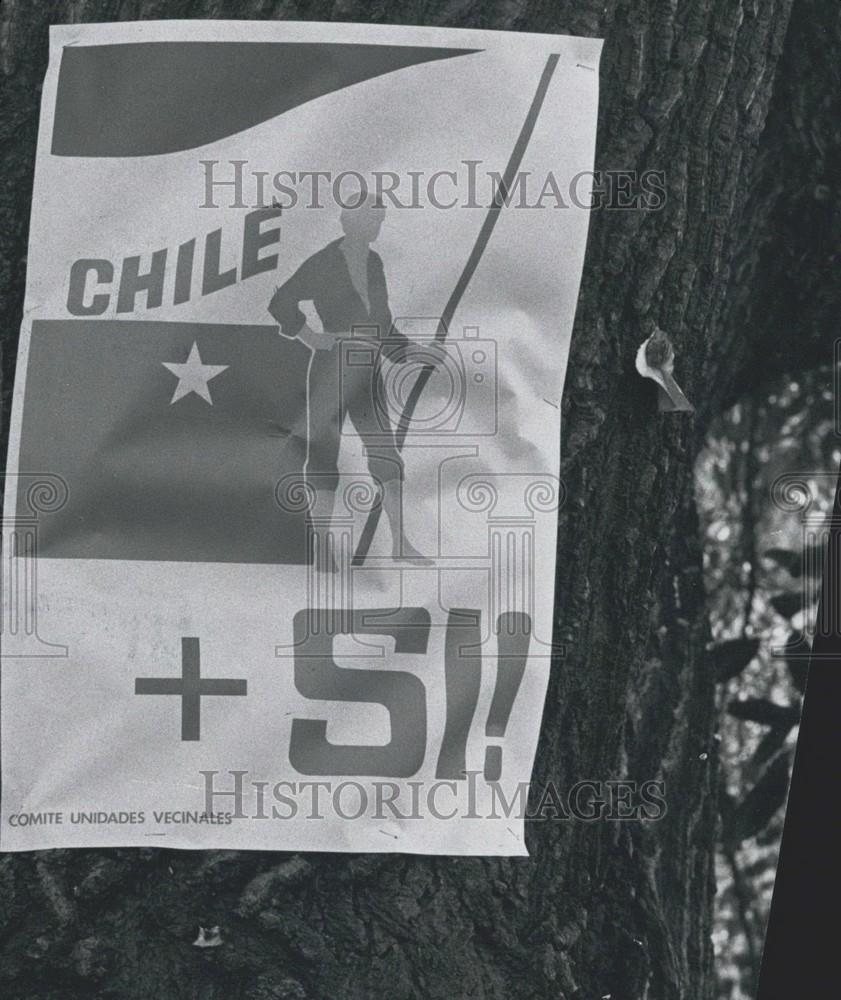 1978 Press Photo Street sign in Santiago, Chile - Historic Images