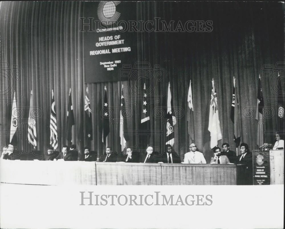 1980 Press Photo Prime Minister Indira Ghandi Commonwealth Conference India - Historic Images