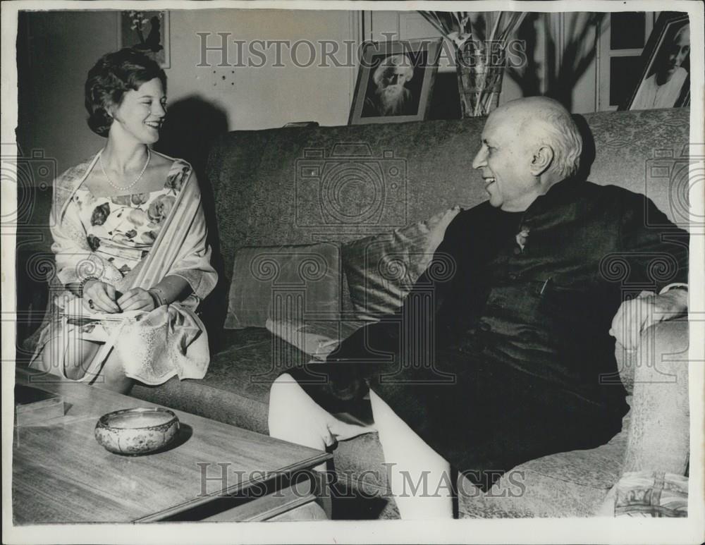 1963 Press Photo Danish Crown Princess &amp; PMNehru of India - Historic Images