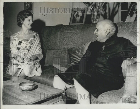 1963 Press Photo Danish Crown Princess & PMNehru of India - Historic Images