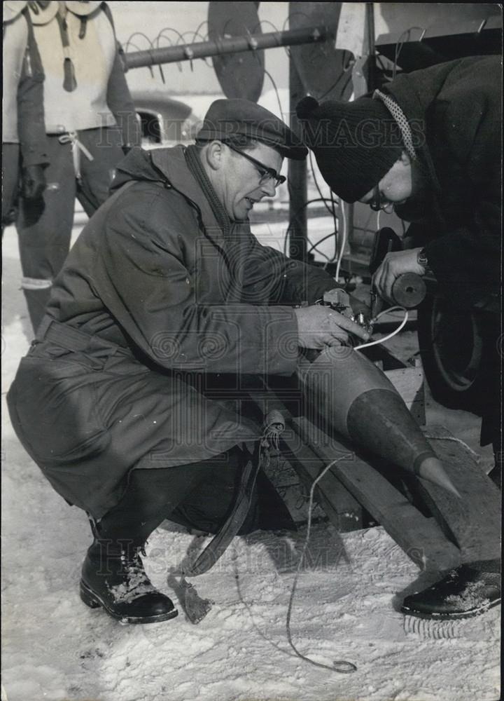 1963 Press Photo Exploratory Rocket, Cruxhaven, North Sea, West Germany - Historic Images