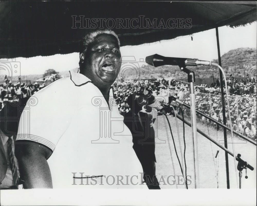 1980 Press Photo Mr. Joshua Nkomo Patriotic Front Leader Election Rally Gwanda - Historic Images