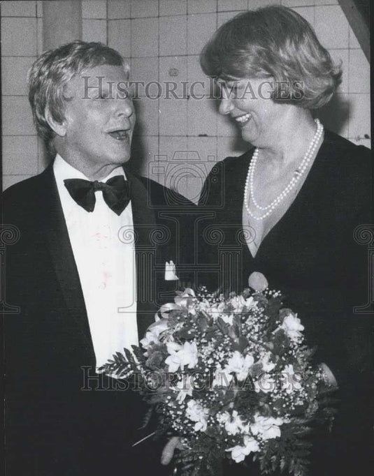 Press Photo Charlie Rivel Famous Clown Celebrates 82nd Birthday & Engagement - Historic Images