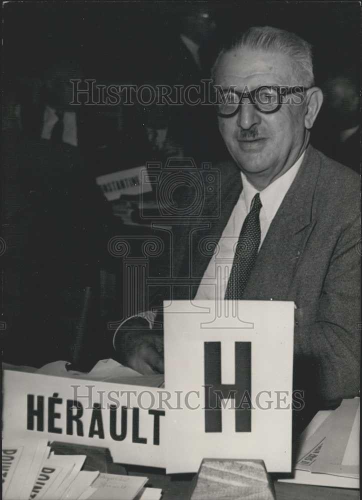 1958 Press Photo Ules Moch 
French Socialist - Historic Images