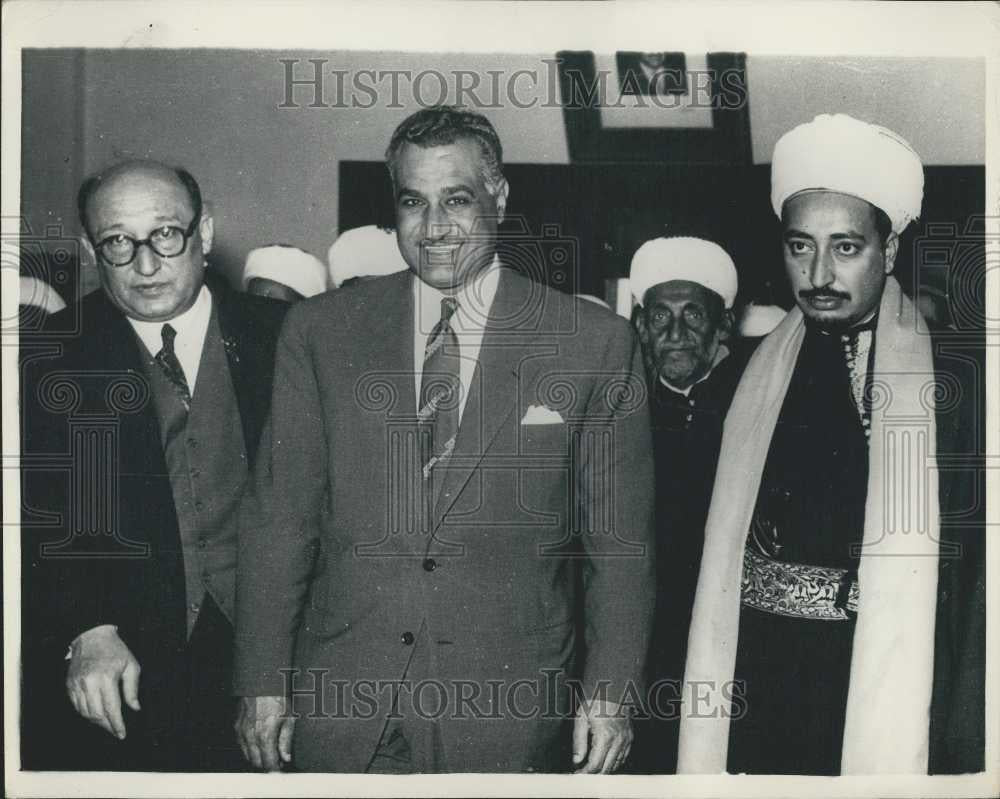 1958 Press Photo Yemeni Prince Meets President Nasser - Historic Images